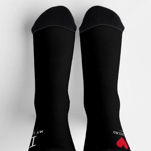 Personalisiert "I Liebe My Girlfriend" Valentine Socken (Oben)