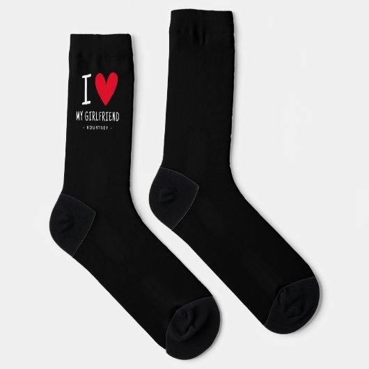 Personalisiert "I Liebe My Girlfriend" Valentine Socken (Rechts)