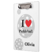 Personalisiert "I Liebe Pickleball" Klemmbrett (Links)