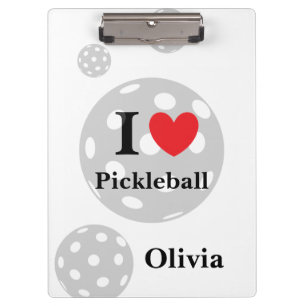 Personalisiert "I Liebe Pickleball" Klemmbrett