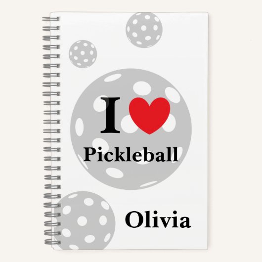 Personalisiert "I Liebe Pickleball" Notizblock (Vorderseite)