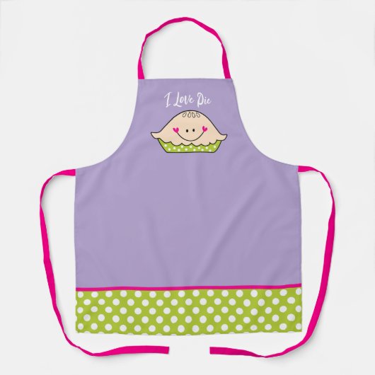 Personalisiert I Liebe Pie Schürze (Vorderseite)