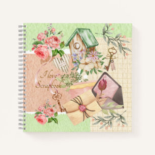 Personalisiert I Liebe Scrapbook Romantische Retro Notizblock