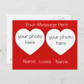 Personalisiert I Liebe Sie mit Fotos Postkarte (Vorne/Hinten)