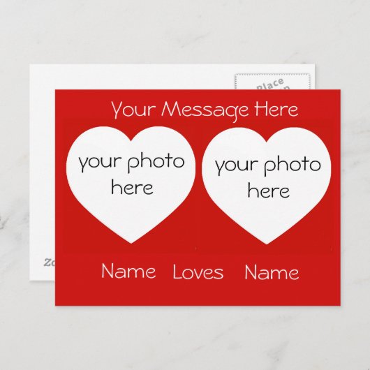 Personalisiert I Liebe Sie mit Fotos Postkarte (Vorne/Hinten)