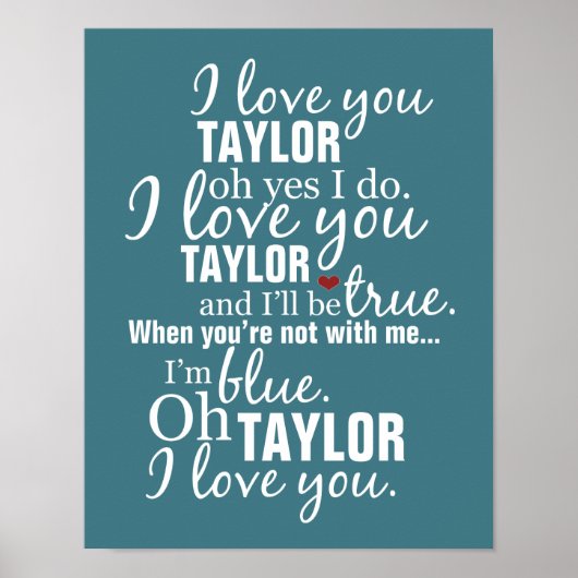 Personalisiert I Liebe Sie singen Poster (Vorne)