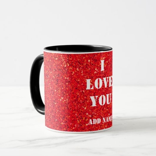 Personalisiert I Liebe Sie Tasse (Vorderseite Links)