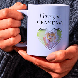Personalisiert I Liebe you Oma Kids Foto Name Kaffeetasse