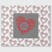 Personalisiert I Liebe You Red Heart Geschenkpapier (Flach)