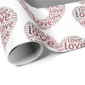 Personalisiert I Liebe You Red Heart Geschenkpapier (Rolleneckpunkt)