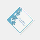 Personalisiert Ice Blue Christmas Snowflake Napkin Serviette (Ecke)