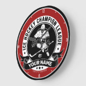 Personalisiert Ice Hockey Team Player Athlete Cust Große Wanduhr (Winkel)