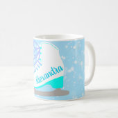 Personalisiert Ice Skate Blue Abbildung Skaten Gir Kaffeetasse (VorderseiteRechts)