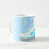 Personalisiert Ice Skate Blue Abbildung Skaten Gir Kaffeetasse (Vorderseite Links)