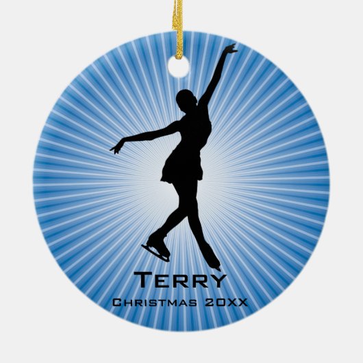 Personalisiert Ice Skaten Ornament (Hinten)