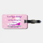 Personalisiert Ice Skaten Pink Skaten Club/Anschri Gepäckanhänger (Rückseite horizontal)