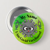 Personalisiert Ich bin geimpft Button Button Abzei (Vorne & Hinten)