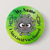 Personalisiert Ich bin geimpft Button Button Abzei (Vorderseite)