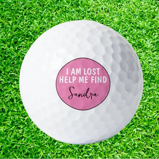 Personalisiert, ich bin verlieren Thema Pink Golf Golfball