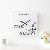 personalisiert - ich bin zu spät quadratische wanduhr (Zuhause)