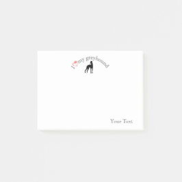 Personalisiert "ich Herz mein Windhund " Post-it Klebezettel