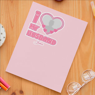 Personalisiert Ich liebe meinen Mann – Foto & Name Aufkleber