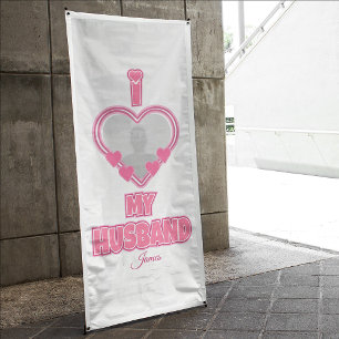 Personalisiert Ich liebe meinen Mann – Foto & Name Banner