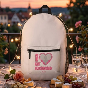 Personalisiert Ich Liebe Meinen Mann – Foto & Name Bedruckter Rucksack