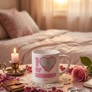 Personalisiert Ich Liebe Meinen Mann – Foto & Name Espressotasse