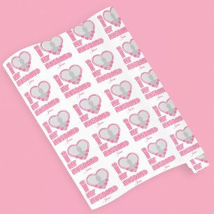 Personalisiert Ich liebe meinen Mann – Foto & Name Geschenkpapier