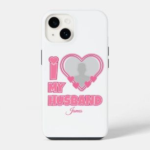 Personalisiert Ich liebe meinen Mann – Foto & Name iPhone 14 Hülle