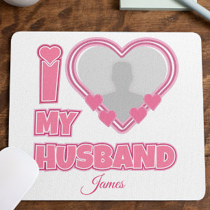 Personalisiert Ich Liebe Meinen Mann – Foto & Name Mousepad