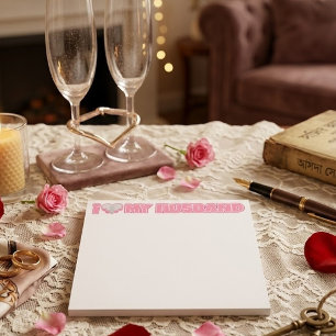 Personalisiert Ich liebe meinen Mann – Foto & Name Notizblock