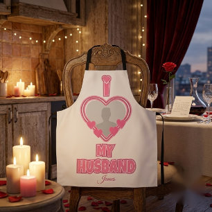 Personalisiert Ich Liebe Meinen Mann – Foto & Name Schürze