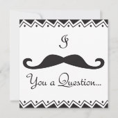 PERSONALISIERT, ich Mustache Ihnen ein Q! Hochzeit Einladung (Vorderseite)
