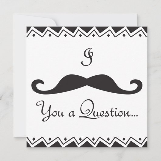 PERSONALISIERT, ich Mustache Ihnen ein Q! Hochzeit Einladung (Vorderseite)