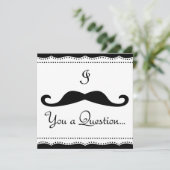 PERSONALISIERT, ich Mustache Ihnen ein Q! Hochzeit Einladung (Stehend Vorderseite)