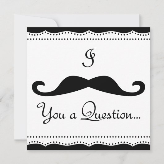 PERSONALISIERT, ich Mustache Ihnen ein Q! Hochzeit Einladung (Vorderseite)