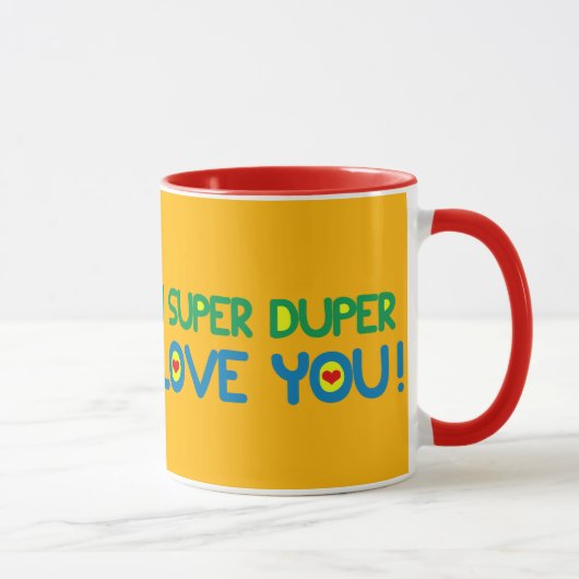 PERSONALISIERT "ICH SUPERDUPER LIEBE SIE! " TASSE (Rechts)