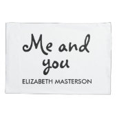 Personalisiert Ich und du, nur wir zwei Kissenbezug (Rückseite-Links)