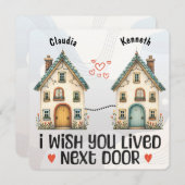 Personalisiert, ich wünschte, du lebst neben der T Einladung (Vorne/Hinten)