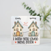 Personalisiert, ich wünschte, du lebst neben der T Einladung (Stehend Vorderseite)