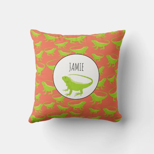 Personalisiert Iguana Lizard Pattern Kissen (Rückseite)