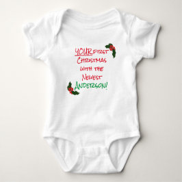 Personalisiert Ihr 1. Weihnachtskinderanzug Baby Strampler