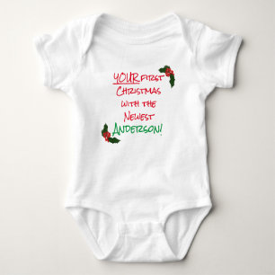 Personalisiert Ihr 1. Weihnachtskinderanzug Baby Strampler