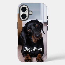 Personalisiert Ihr Dackel Dog Foto & Name iPhone 16 Hülle