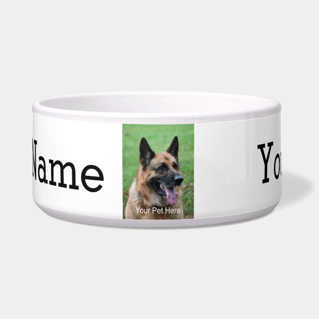 Personalisiert, Ihr Foto, Ihr Name und Ihre Wörter Napf (Vorderseite)