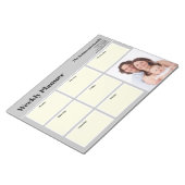 Personalisiert Ihr Foto Wochenplaner Schlicht grau Notizblock (angewinkelt)