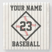 Personalisiert IHR NAME Baseball Steinuntersetzer (Vorderseite)