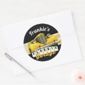 Personalisiert | Ihr Name | Garage für klassische  Runder Aufkleber (Umschlag)